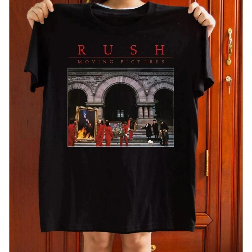 New Arrival Rush Moving Pictures Graphic Unisex Russet T Shirt